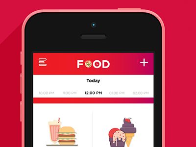 Food Timer app food icons recent time ui ux design