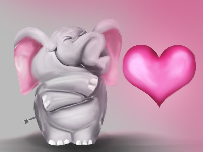 Wanna hug me for today then hit "L" & hug:-) digital painting elephant hug icons love painting special