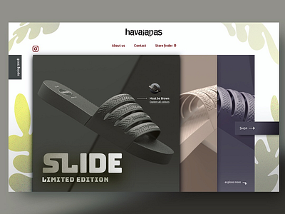 Landing page for Havaianas Slide - "Must be Brown". 3d design brand dailyui footwear landing page ui web design