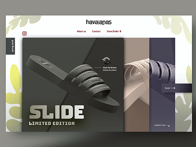 Landing page for Havaianas Slide - "Must be Brown".
