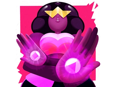 Garnet from Steven Universe cartoon digital illustration fan art illustration procreate