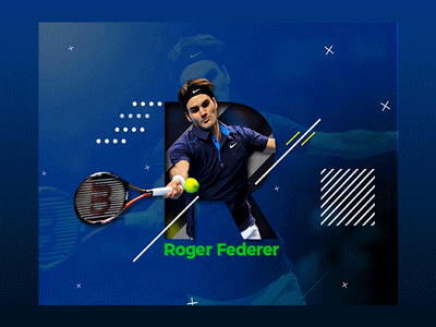 Tribute to Roger Federer on his 20 th Grand slam color design design elements motion graphics sports ui visual