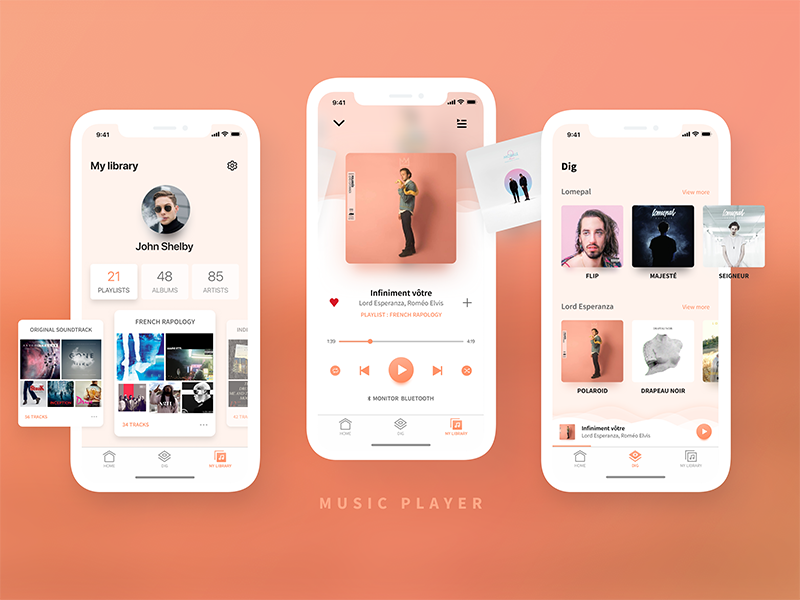 Music Digger & Player by Julien Reysset on Dribbble