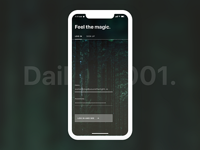 Feel the Magic. Daily UI 001 creativity daily ui daily ux design iphone julien log in mobile reysset sign in sign up ui ux webdesign