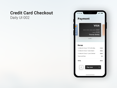 Credit Card Checkout - Daily UI 002 checkout creativity credit card daily ui daily ux design illustration iphone julien logo mobile reysset ui ux webdesign