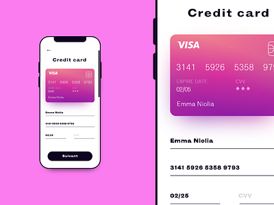 Credit card | Payment informations | Wireframes to Mock-up app credit card credit card form credit card payment design digital design gradient grotesque mobile app mobile app design mobile ui mock-up payment ui user experience user interface ux wireframe design