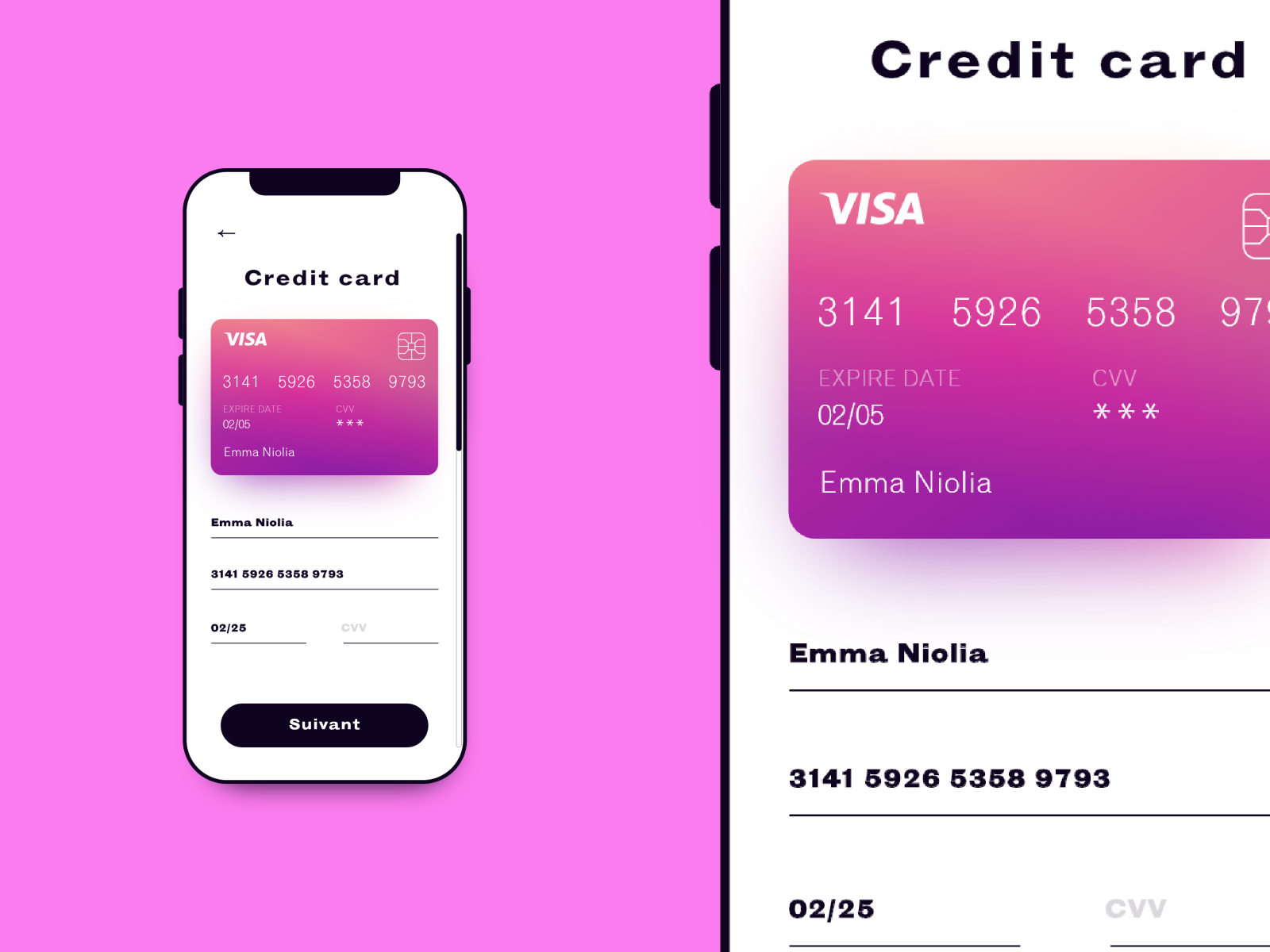 Credit card | Payment informations | Wireframes to Mock-up by Erwan Le ...