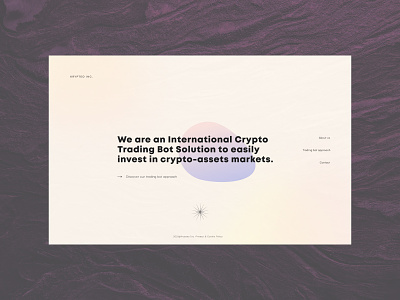 Crypto Trading Bot Website UI bot contact page crypto cryptocurrency cursor design desktop digital design experience design landing page mouse over orange product design trading ui user experience user interface ux web design website