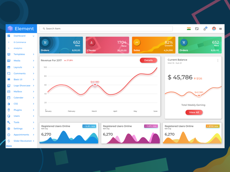 Elements Dashboard Design by Ashish Kumar on Dribbble