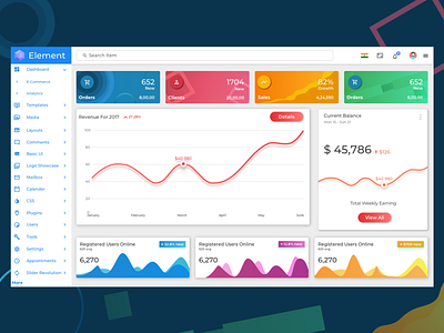 Elements Dashboard Design bangalore dashboard design illustration ui ux vector webapps