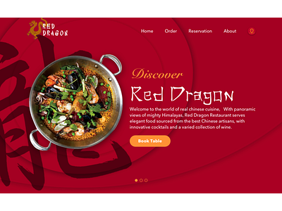 Dailyui 003 chinese dragon dailyui003 design dinning food food and beverage illustration landing page ui typography ui ux vector