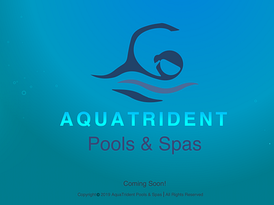 AQUATRIDENT Coming Soon logo manufacturing swimming pool ui vector