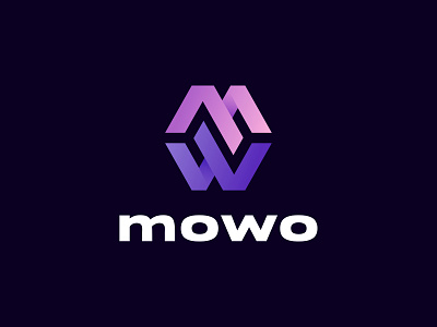 mowo logo design corporate hitech illustration internate m logo modern typography personal logo w logo web