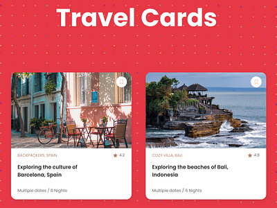 Travel UI Cards Concept figma figma design figmadesign ui uiux webdesign