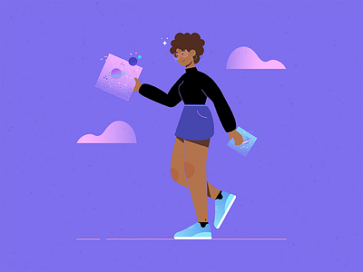 Galactic Girl artwork colors dribbble dribbbleartist flat galaxy girl illustration planet universe woman