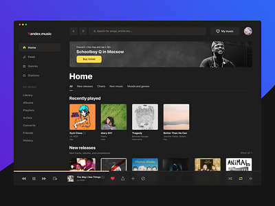 Yandex Music desktop app concept