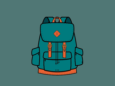 Hit the road Jack! adventure backpack bag hiking icon illustration nature
