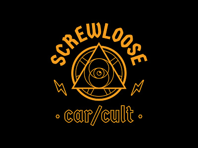 Logo Screwloose Car/Cult angry apparel branding car carcrew clothing cult design evil graphic design hobby illustration logo merchandise schocking shock sticker t-shirt thunder yellow