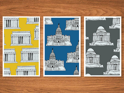 Washington D.C. Postcards illustration illustrator postcard print design