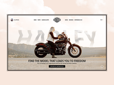 Harley Davidson Website clean harley interaction interface landing motor uiux website