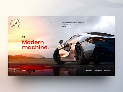 Modern Machine auto car gradient inspiration interaction interface landing machine modern tech trend ui design web design webpage website