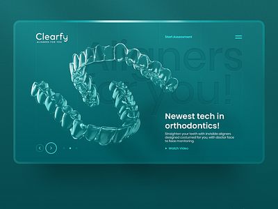 Clearfy aligners green inspiration interaction interface tech template transparent uidesign web web design website