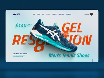 Concept web design for Asics 3d arena asics concept creative deportive inspiration interaction interface redesign shoe sports template tenis texture theme uiux web website
