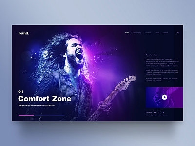 Ui Design Template diseño gráfico fotografía inspiración interfaz music rock band ui uidesign uiux web