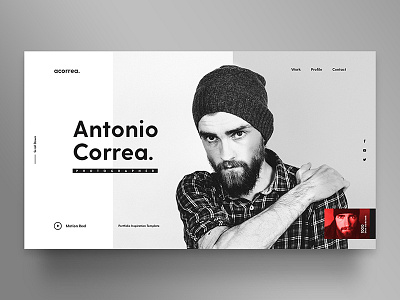 Portfolio Theme black and white cartera concept cv inspiration photographer portfolio ui ux web web design