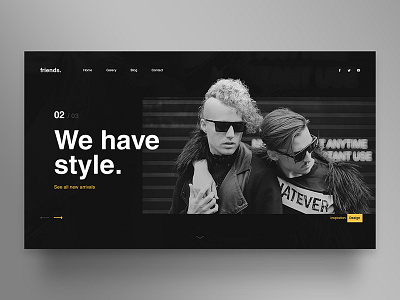 Friends black white diseño gráfico fashion friends inspiración inspiration interaction interface moda template theme ui ui design uiux userinterface web web design wordpress