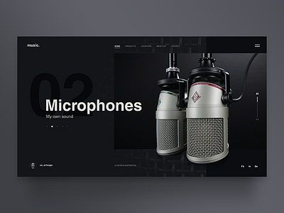 Music diseñador diseñador web diseño web ejercicio inspiración interacción interface microfonos mimeo minimalist music plantilla sonido tema template uiux web