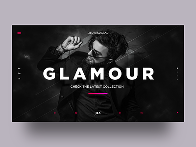 Glamour black and white concept developer fashion frontend glamour graphic design inspiration interaction interface landingpage men temas template webpage website wordpress