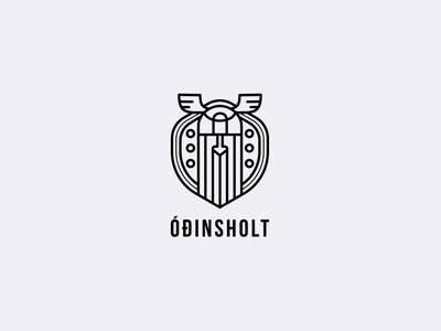 Odinsholt brand casco clan draw escudo fighters guerrero irlanda line logo logotipo marca odin vikings