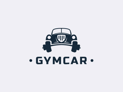 Gymcar auto brand car concepto ejercicio gym humor inspiration logo lotogipo
