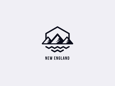 New Englad brand country diseño england english exagon icons inspiration logo mountain pasion sea sintesis vector