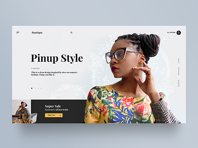Boutique beauty black woman boutique diseño gráfico ecommerce fashion inspiration interacción interface landingpage lifestyle pinup style template uidesign user interface webpage website white theme woman