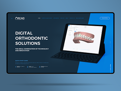 ARCAD 3d arcad dientes digital encías interaction interface landingpage modelo ortodoncia software soluciones tratamiento ui design web website