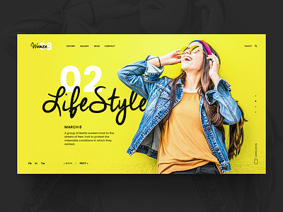 Women8 concept diseño gráfico fashion girl inspiration interaction interface interface design landingpage lifestyle template ui designer uiux web webpage women yellow