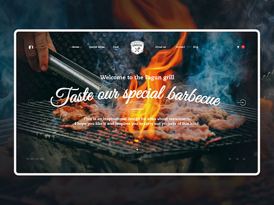 Fagun Restaurant barbecue concept ecommerce grill inspiration design interaction interface restaurant restaurant design uiux web web design webpage website