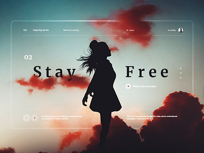 Stay Free concept developer diseño gráfico free girl illustration inspiration interaction interface interface design motivational template theme ui design uiux web web design web page website wordpress