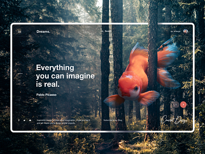 Dreams art concept diseño gráfico fish forest illusion illustration imagine inspiration interaction interface landing photoshop picasso real template uidesign web design webpage website