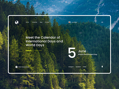 Calendar of international Days calendar concept diseño gráfico illustration inspiración inspiration interaction interface landingpage nature template ui design uidesign uiux web webdesign webpage website wordpress world