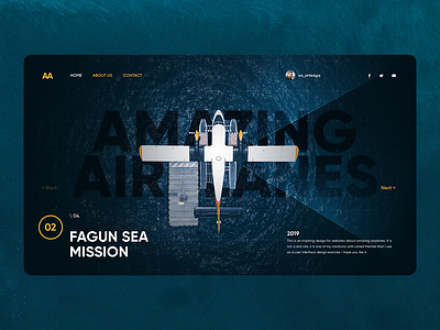 Amazing Airplanes airplane blue concept graphic design inspiration interaction interface landing pilots sea tech trend ui design uiux webdesign webpage website