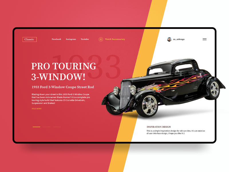 Classic Cars black transport street coupe windows touring creative vehicle webpage website trend concept interface landing page classic ford car