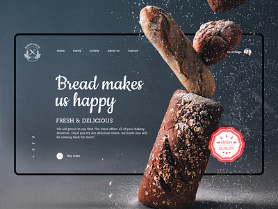 Bakery House bakery bread delicious ecommerce food fresh graphic design house inspiration interaction interface landing photography store template uiux webpage website