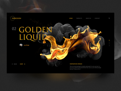 Expression dank gold graphic design inspiration interaction interface interface design landing landingpage liquid liquid motion luxury template uidesign web web design website