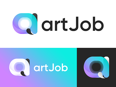 Logo concept: artJob artjob brand branding flat letters logo logotype simple type