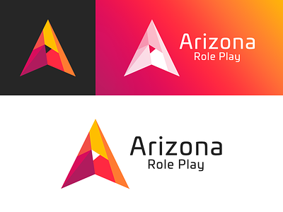 Logotype: Arizona Role Play arizona rp artjob brand branding flat letters logo logotype samp simple triangle type