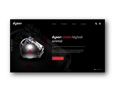 Dyson Landingpage branding design landing page design landingpage product showcase ui ux web website