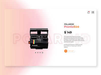 Polaroid Pronto 600 - Landingpage branding design landing page design landingpage minimal polaroid product ui ux web website